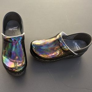 Dansko Petrol Patent clogs scrub work Shoes slip-on 37 black multicolored